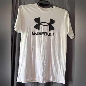 Under Armour White Short Sleeve Baseball Logo Tee